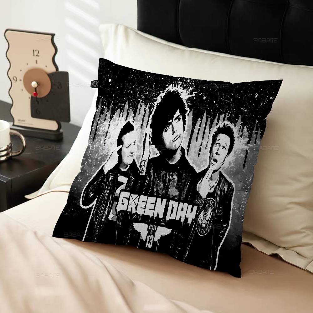 G-Green D-Day Band Pillow Gift Home Office Decoration Bedroom Sofa Car Cushion Cover Case 45X45