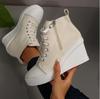Women Sneakers New Hidden Wedge Invisible Heel Canvas Shoes For Women Wedge Increased Casual Breathable Platform Sneakers Women
