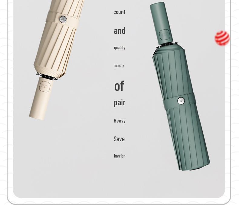 16-Rib Automatic Windproof Double Umbrella for Men, Enlarged, Thickened, Storm Resistant, Foldable, and Large Size