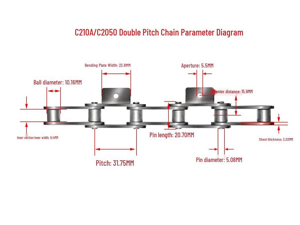 10A32A Single/Double Hole Double Pitch Small Roller Transfer Chain