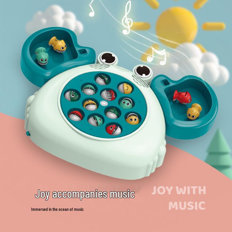 Interactive Rotating Crab Fishing Game - Cute Desktop Toy for Kids