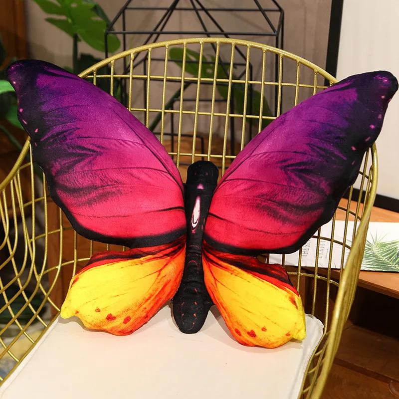 

Colorful 3D Butterfly Pillow Animal Print Stuffed Cushion Bed Bedroom Couch Room Creative Decorative Plush Throw Pillows