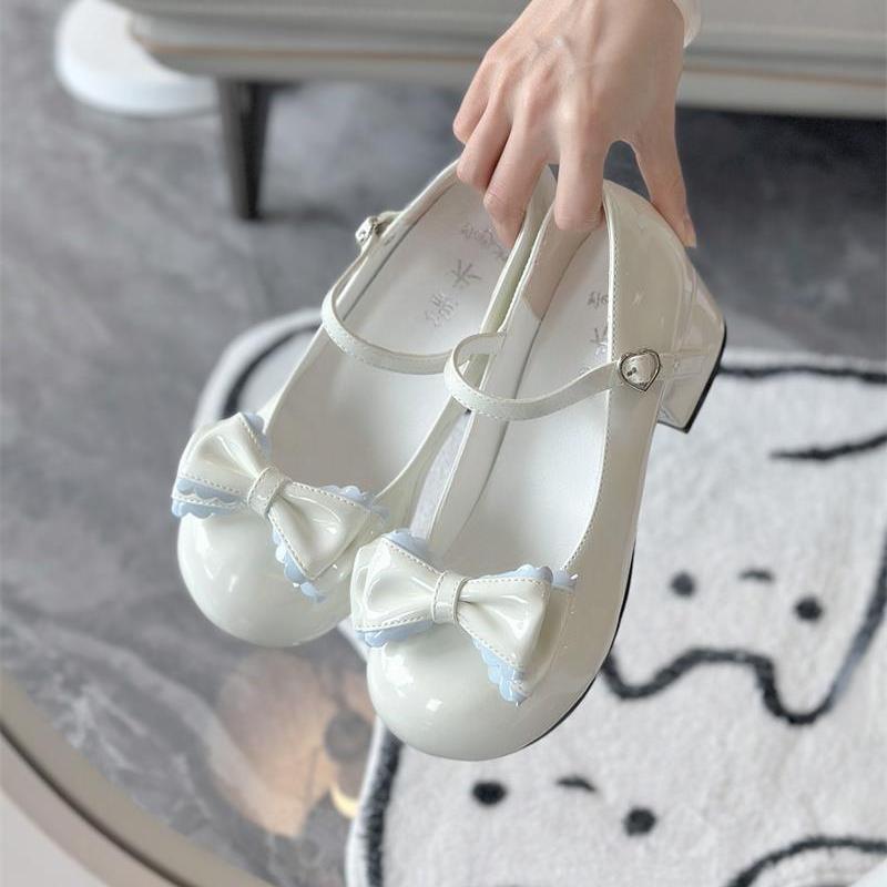 

Туфли-лодочки Porterby женские милые, полные жизни, в стиле принцессы, на платформе, с круглым носком и бантом, студенческие 40 бежевый