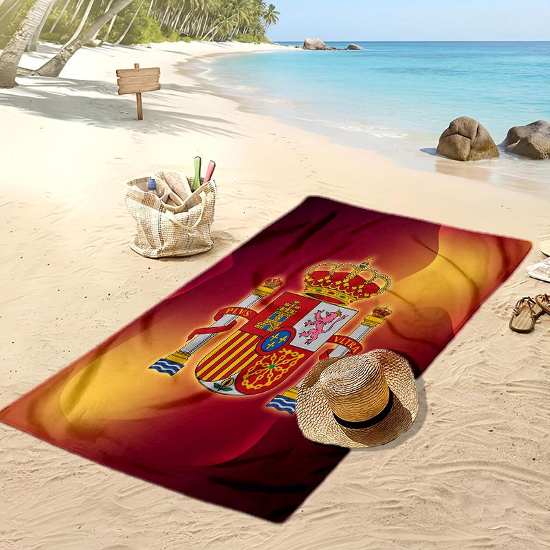 Asciugamano da Spiaggia Stampa Calcio Spagna Asciugatura Rapida Super Assorbente Morbido Asciugamano da Bagno per Nuoto Spiaggia Viaggio Souvenir Regalo