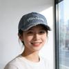 Tide and washed old letter youth street cap outdoor big head circumference showing face small sun hat