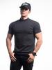 Men's Winter Warm Fleece Sports T-Shirt - Short Sleeve, Double-Sided, Solid Color.