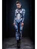 Cyberpunk 3D-geprint eendelig tights jumpsuit voor dames