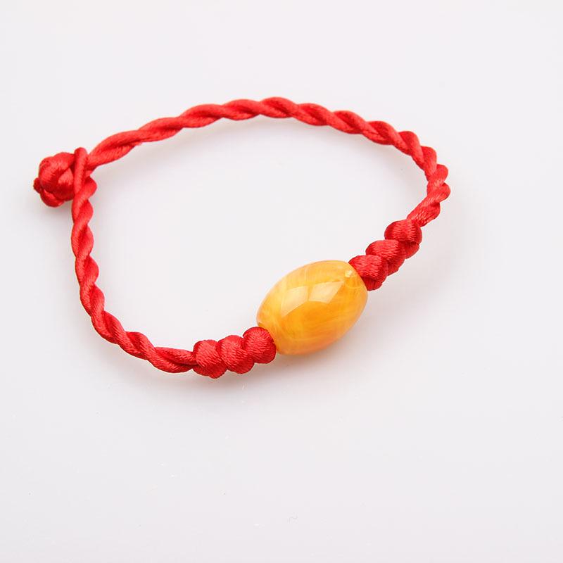 Woven Gold Bead Red Cord Bracelet for Men & Women - Lucky Benming Year Jewelry