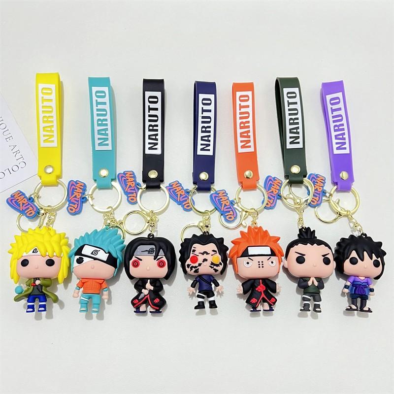 Latest Anime Naruto Figure Sasuke Kakashi Gaara Itachi Uchiha Q Version Adorable Keychain Backpack Decoration Pendant Present