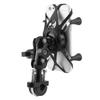Qiilu Motorcycle Smartphone Base Smartphone Mobile Phone Made of ABS Easy for Motorcycles Mount, Holder, Support, + Aluminum, 360-Degree Rotation,