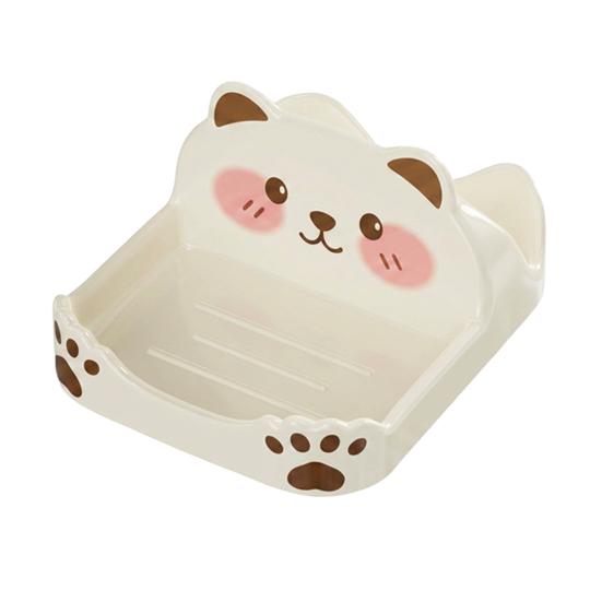 Decorative Kitchen Counter Organizer Cute Bear Pot Lid Holder for Countertop, Multipurpose ABS Plastic Spatula Spoon Rest, Easy Clean Cooking Utensils