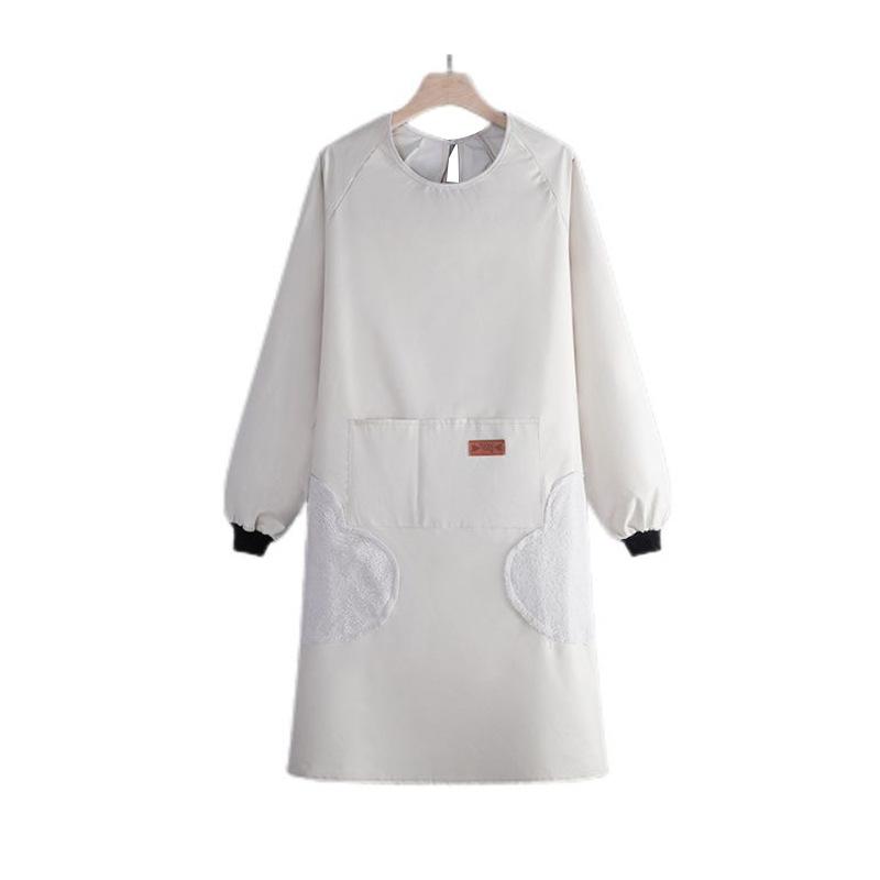 Internet Celebrity Long-Sleeved Apron Household Kitchen Waterproof And Oil-Proof Smock Adult Cartoon Print Cooking Apron