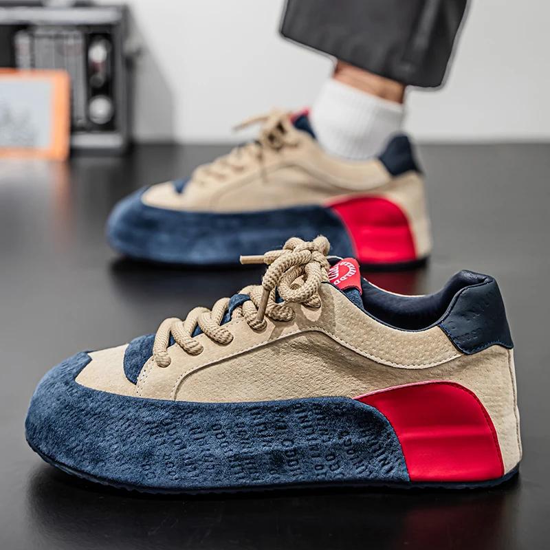 Herren Schuhe mit dicken Sohlen Erhöhen Lässige Sportschuhe Rutschfest Bequem Atmungsaktiv Vulkanisierte Schuhe Gehen Laufen Herrenschuhe