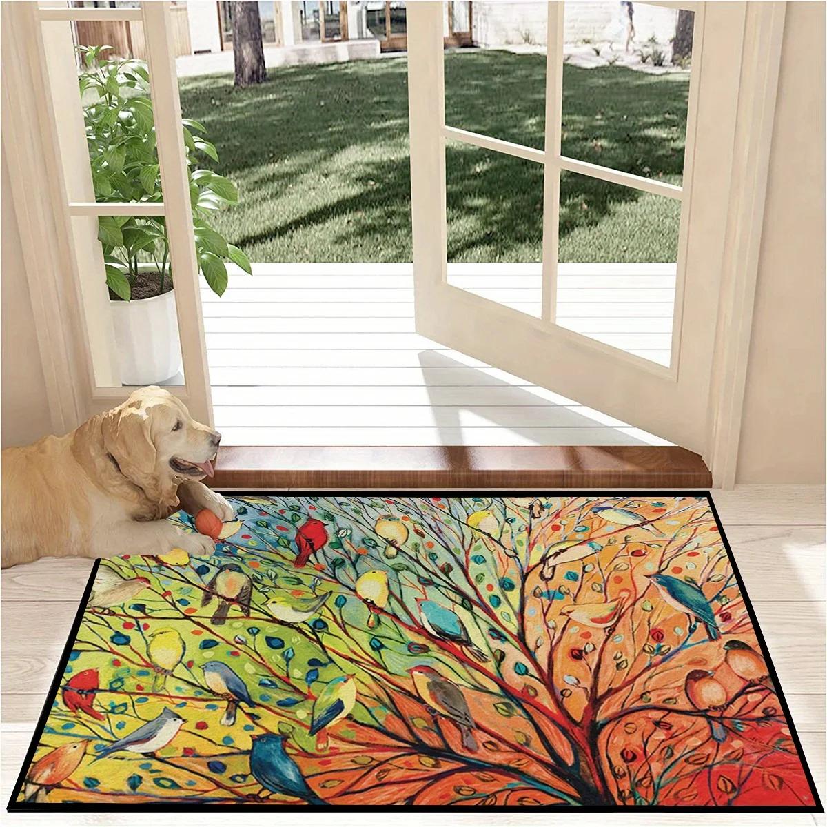 

Upgraded Material Leaves Welcome Door Mat Living Room Bedroom Kitchen Bathroom Thickened Durable Carpet Rug Home Decor 40X60CM (1.3X2FT