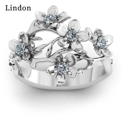 Lindon Classic Ring For Women With Round Shape Zircon Wedding Party Gift  Size 6-10