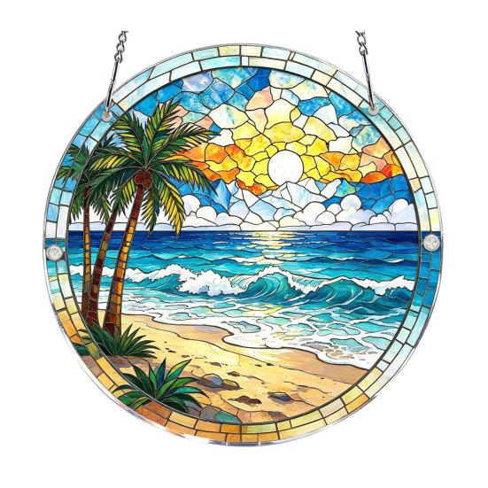 Acrylic Puzzle Suncatcher Decoration, Stained Glass Door Window Hanging Ornament, DIY Puzzle Crafts Pendant for Adults, Puzzle Enthusiasts