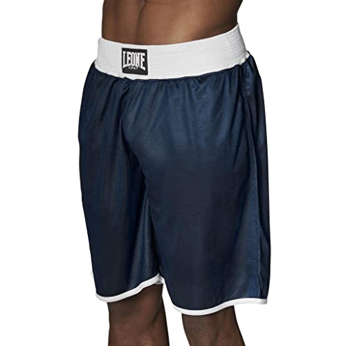 LEONE 1947 Double Face Boxing Shorts, Unisex, Reversible, Elastic Waist, Size Small, Blue/Red, AB215 [Authentic]