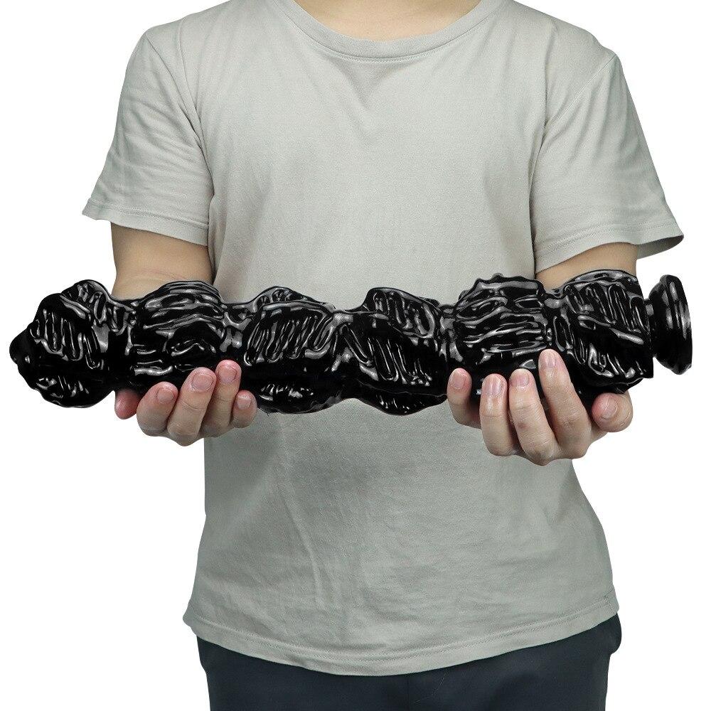 41cm Büyük Siyah Yapay Penis Anal Seks Yetişkin Oyuncak Köle Anal Fiş Yumuşak Büyük Penis Fisting Fetiş Tasması XXL Penis Bekaret