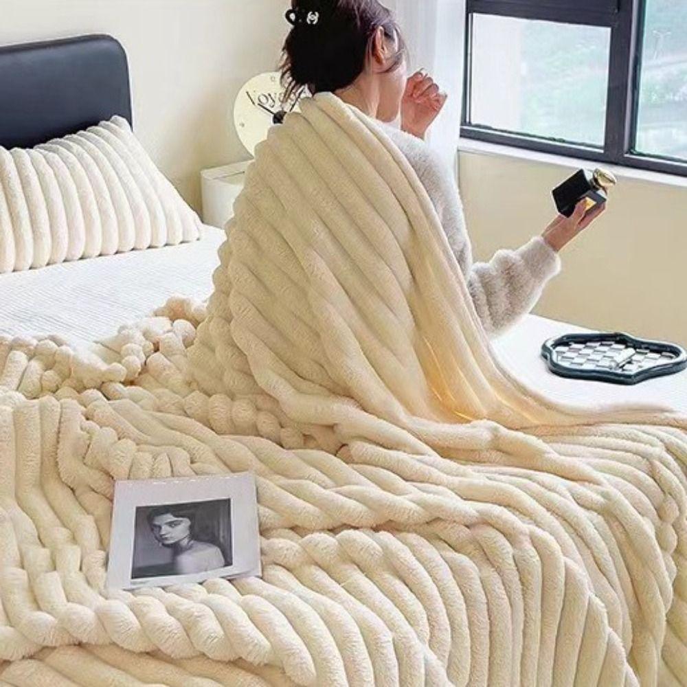 Simple Warm Faux Rabbit Fur Blanket Plush 200x150cm Nap Blanket Soft Multifunctional Bed Sheet Cover Blanket Couch