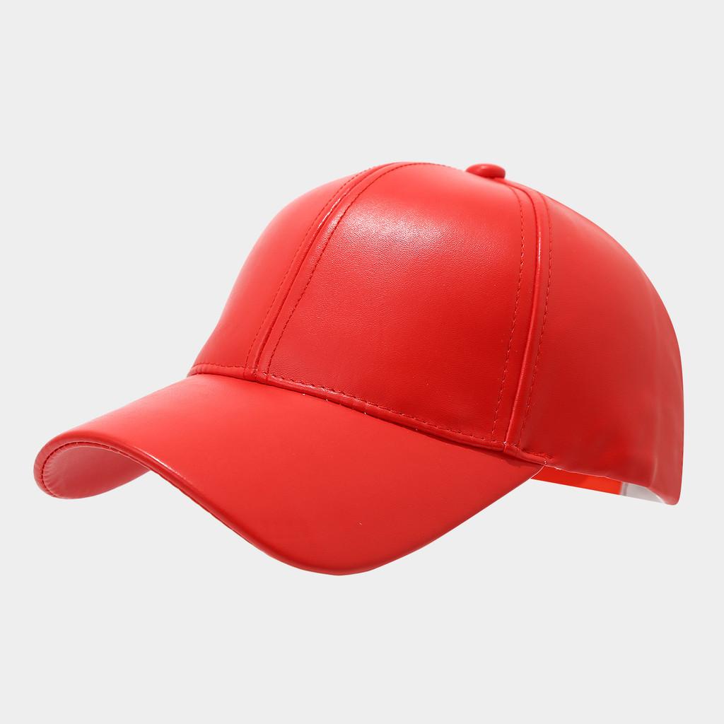Classic Pu Fabric Baseball Cap With Adjustable Strap And Sun Block For Middleaged Adults