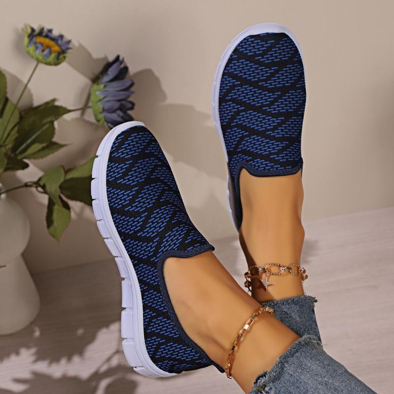 Women‘s Shoes Summer Solid Color Casual Slip-On Flat Breathable Lightweight Large Size Woven.