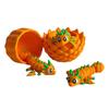 Pumpkin Dragon Egg Ornament 3D Printed Bendable Movable Body Stress Relief Toy Halloween Decoration Collectible for Home Decor