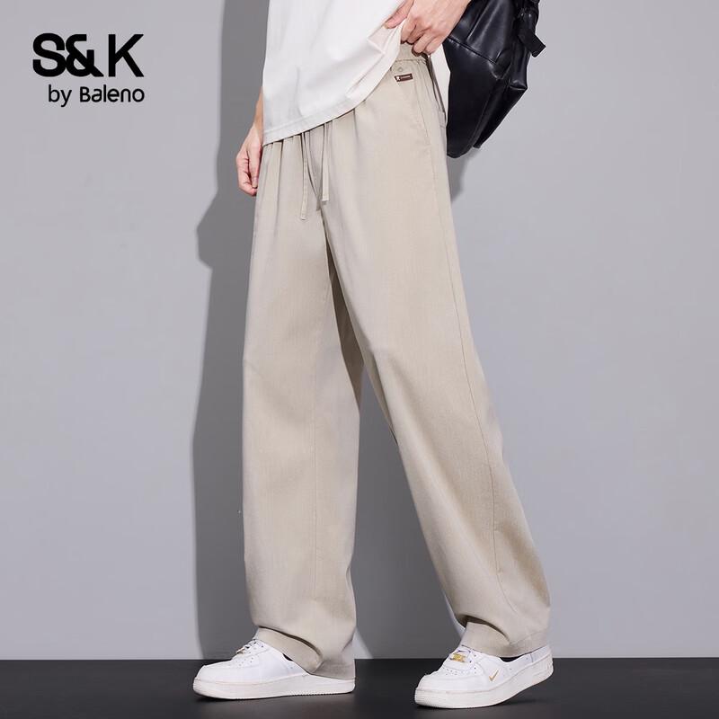 Baleno Men's Tencel Linen Blend Casual Straight-Leg Pants