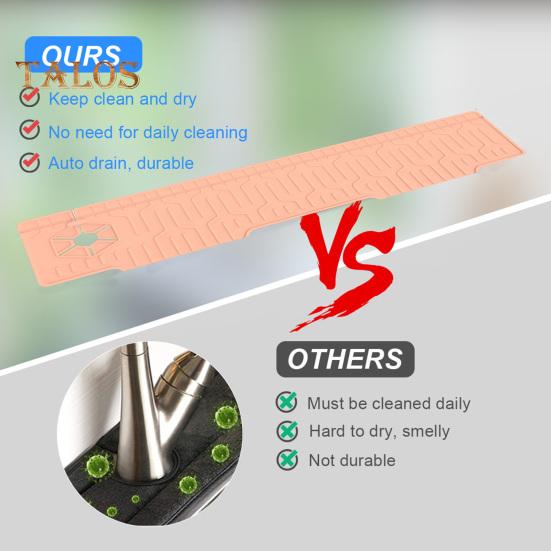 Silicone Faucet Sink Splash Guard Mat Foldable Drain Mat Non-Slip Multiple Drain Holes Adjustable Faucet Protector for Kitchens