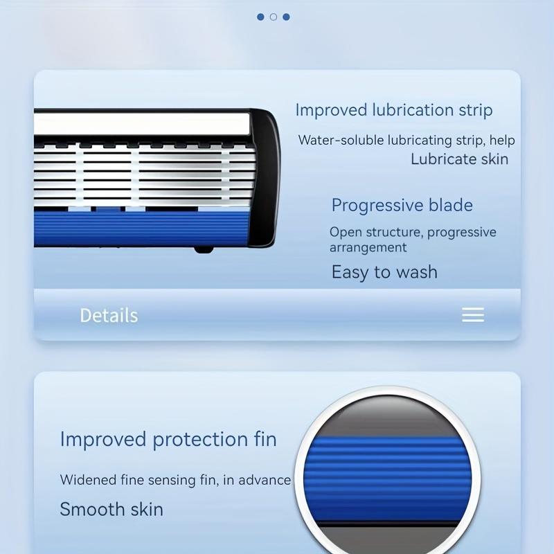 6-Layer Shaver Blade Manual Razor with Replaceable Blades No Skin Damage Blades Shaver Resistant Water Wash Shaver