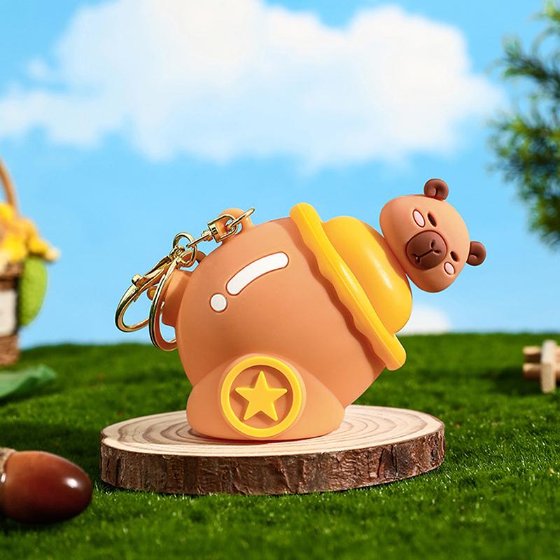 

Cartoon Cute Capybara Cannon Decompression Keychain Backpack Pendant Creative Backpack Decoration Accessories Gifts as the picture