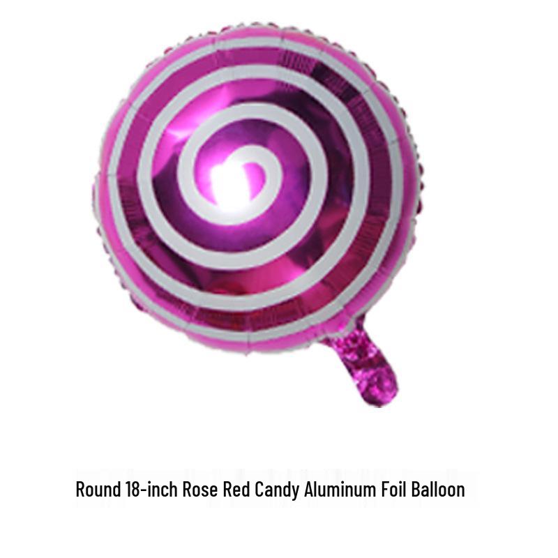 18" Aluminum Foil Pinwheel Candy Lollipop Balloon - Birthday & Christmas Party Decoration