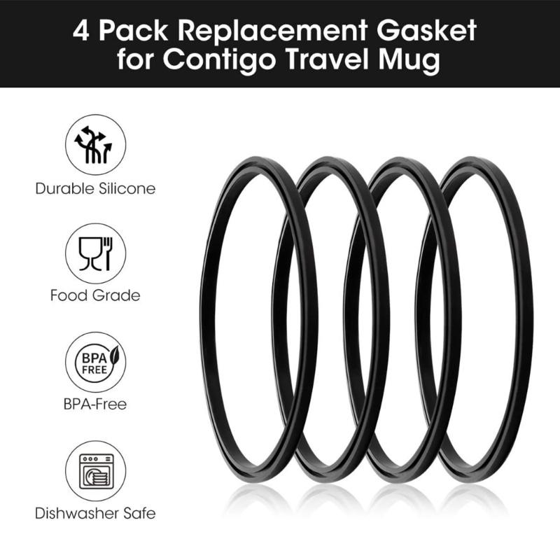 6pcs O Shaped Seals Lid Gaskets Ring Replacement Silicone Lid Seals for 16 & 20oz ContigoMug Travel Mug Accessories