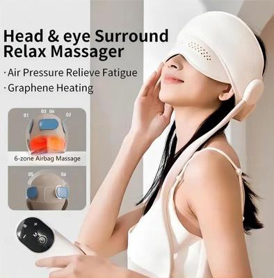 Elektrisches Kopf- und Augenmassagegerät mit Luftdruck und Graphen-Wärmekompresse zur Entspannung, Verbesserung des Schlafs und Stressabbau