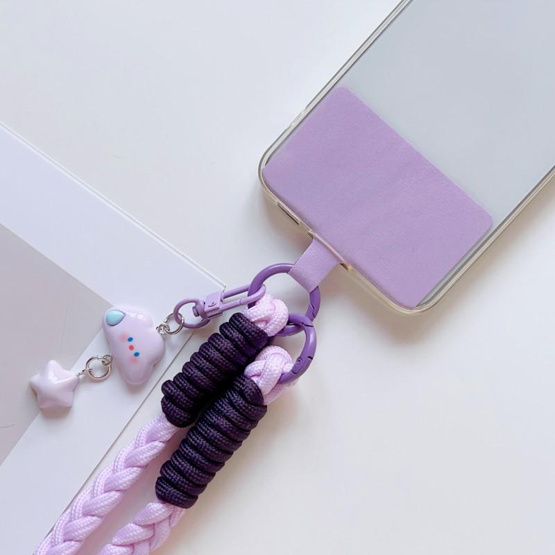 Woven Fashion Cartoon Pendant Mobile Phone Lanyard with Clip - Sturdy Anti-Lost Crossbody Chain