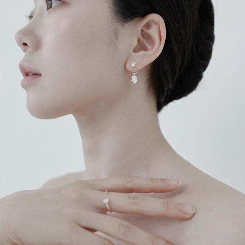 Mouvebament Ondine Coral Drop earring_Silver925