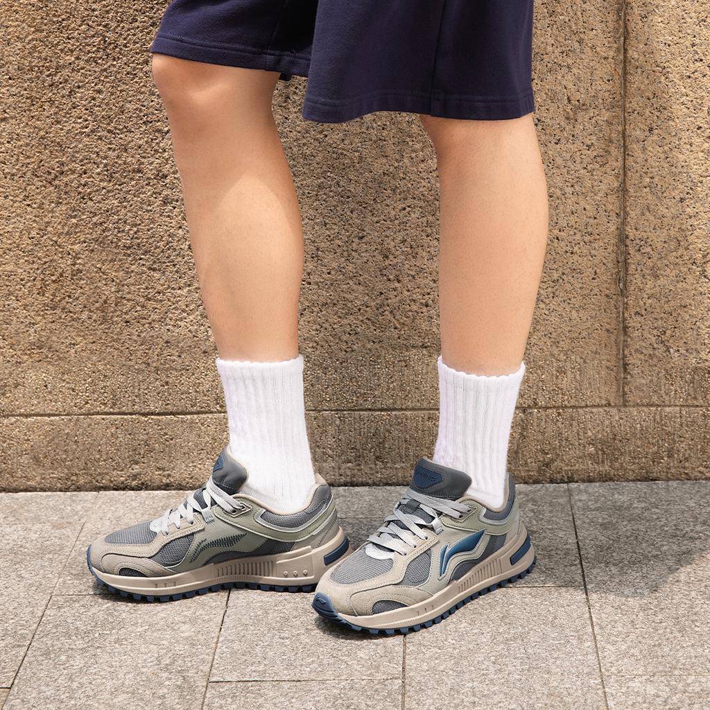 New LiNing Wind Rider 2.0 Anti-Slip Wear-Resistant Low-Top Casual Shoes Men's Gray AGCU373-2