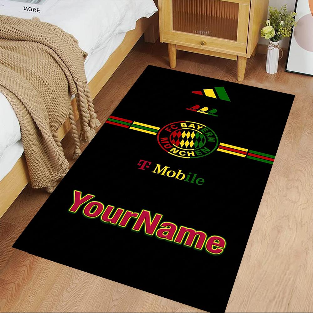 Bayern Munich Customize Your Name Carpet Perfect for Hallway Dining Room Game Room Playrooms Anti-slip Rug Decorate Offices