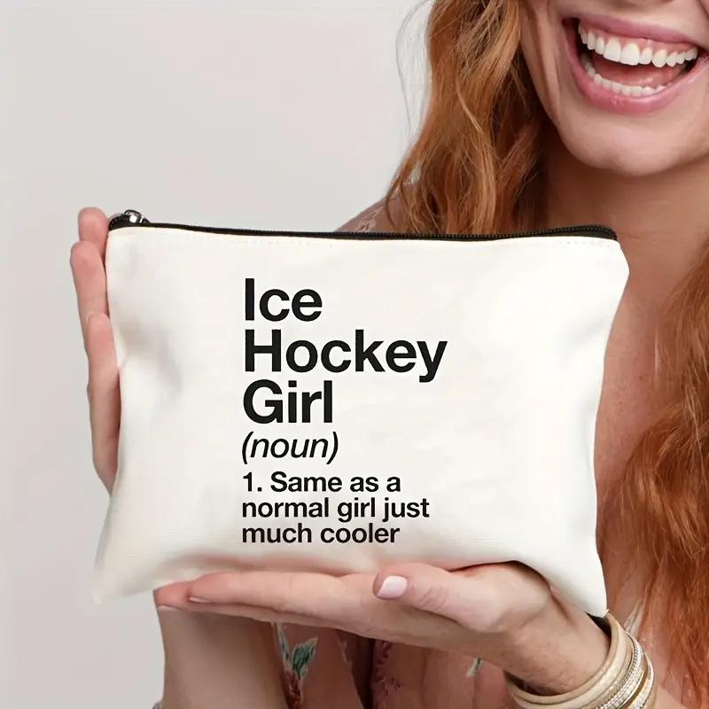 

Ice Hockey Girl Pattern Makeup Bag Best Gift for Ice Hockey Girl Inspirational Gift Encourage Gifts Idea Women Cosmetic Case