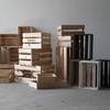 Solid Wood Display & Storage Basket with Wooden Slats