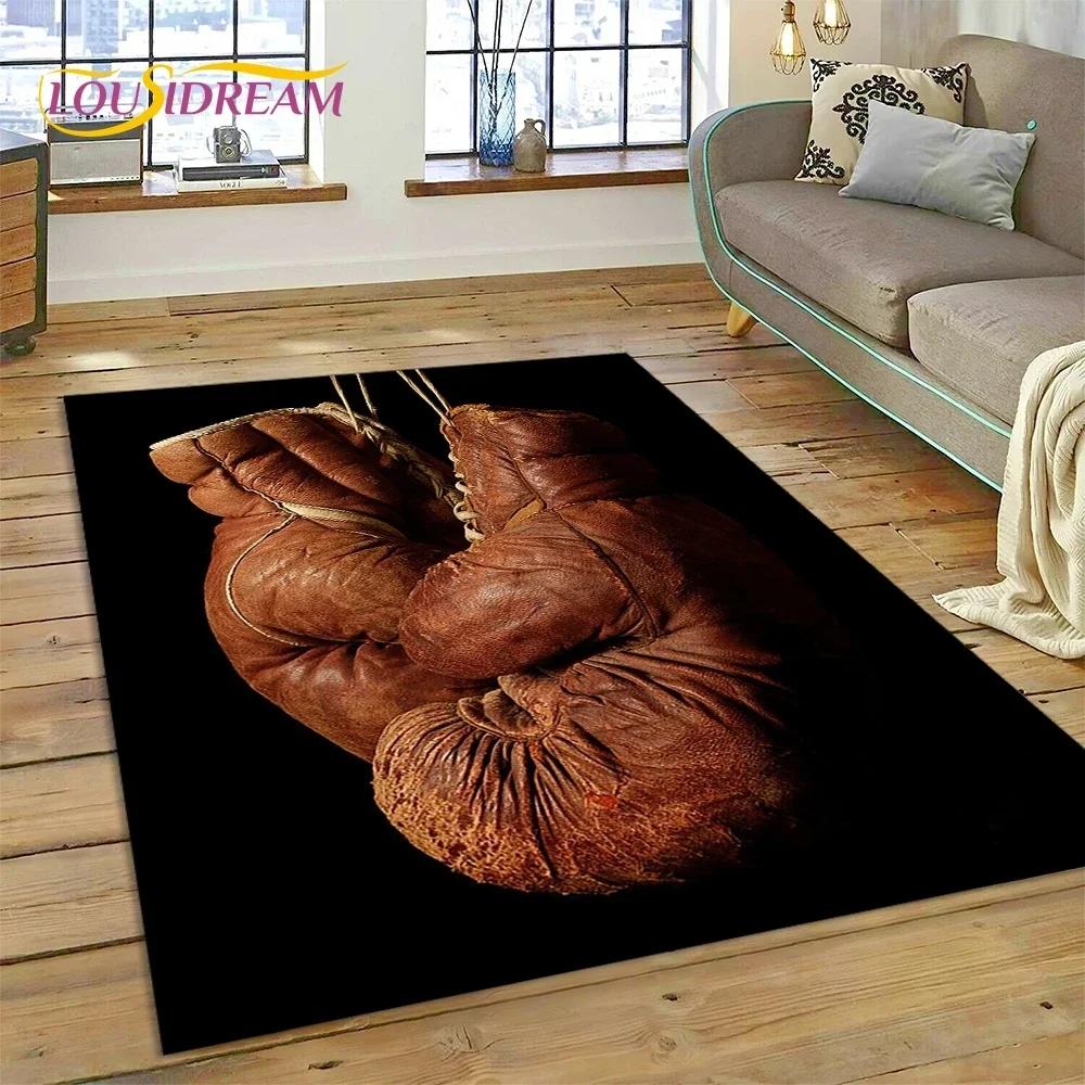 Boxerské rukavice Boxer Fight Kreslený koberec Koberec do obývacího pokoje Ložnice Domácí dekorace, Podložka na podlahu Protiskluzová Dekorace na pohovku Rohožka