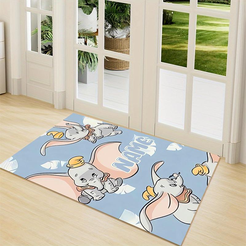 Custom Name "Baby Dumbo Adventure" Carpet Rug Customizable Soft Washable Anti-Slip Home Living Room Sofa Mats Personalized Rug. 0909387