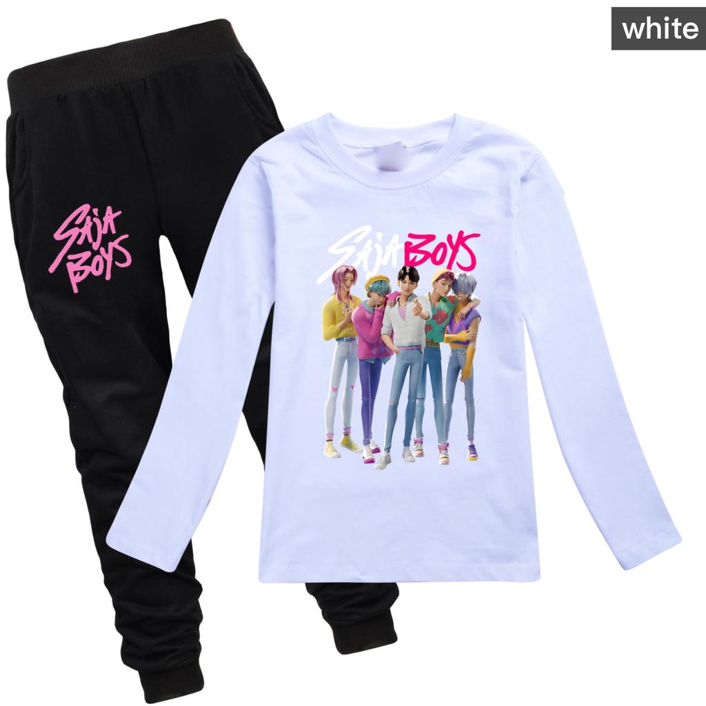 KPOP Łowcy Demonów Saja Chłopcy Koszulka Kreskówka Długi Rękaw Chłopcy Dziewczęta Nastolatki Ubrania Anime T-shirt Jesień Dziecięca Koszulka