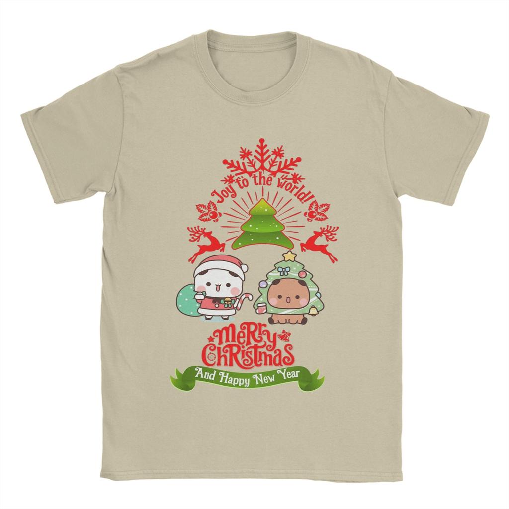 Funny Bubu and Dudu's Festive Christmas Greeting T-Shirts Men Crew Neck Cotton T Shirt  Short Sleeve Tee Shirt Summer Clothing