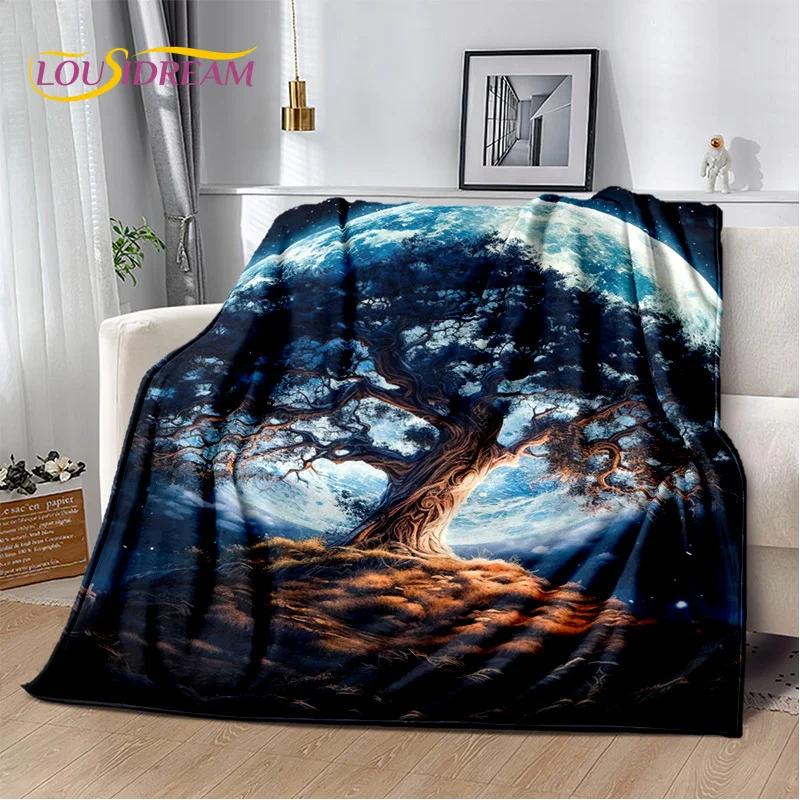 Naturbaum des Lebens, nordische Mythologie, Yggdrasil, weiche Überwurfdecke für Zuhause, Schlafzimmer, Bett, Sofa, Picknick, Reisen, Büro, Geschenkbezug für Kinder