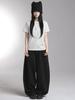 Lupeu Studded Back Pocket Cotton Balloon Long Pants Black