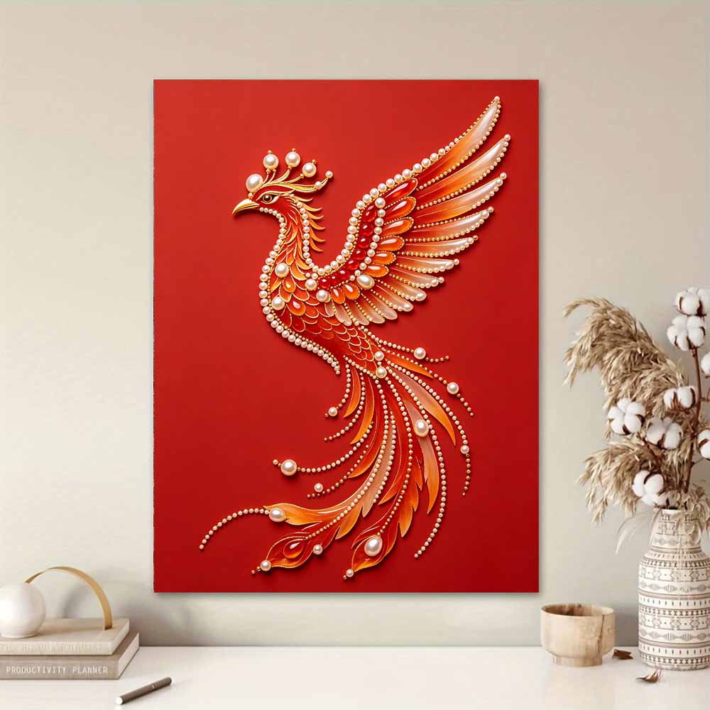 5D DIY Pearl Diamond Painting Kit Phoenix Full Drill Embroidery Mosaic Art Home Wall Decor Gift