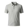 Men's Summer Ice Silk Mesh Short Sleeve Polo Shirt Button Front Breathable Lightweight Casual Top for Outdoor Activities