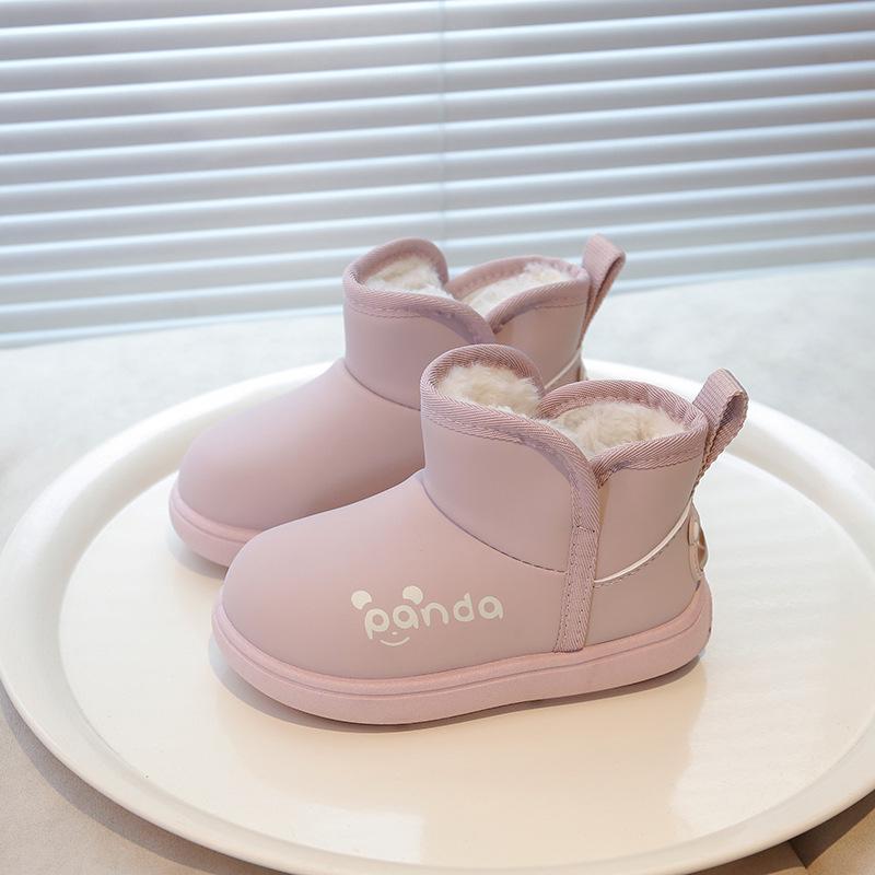 Kids' 2025 Winter Thickened Velvet-Lined Snow Boots - Waterproof, Casual Cotton Shoes for Boys and Girls