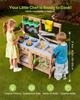 Mud Kitchen, Outdoor Mud Kitchen for Kids, Wood Outdoor Play Kitchens with Stoves, Hooks, Sinks, Planting Shovels, Spatulas, Handle, Cookware Pots and