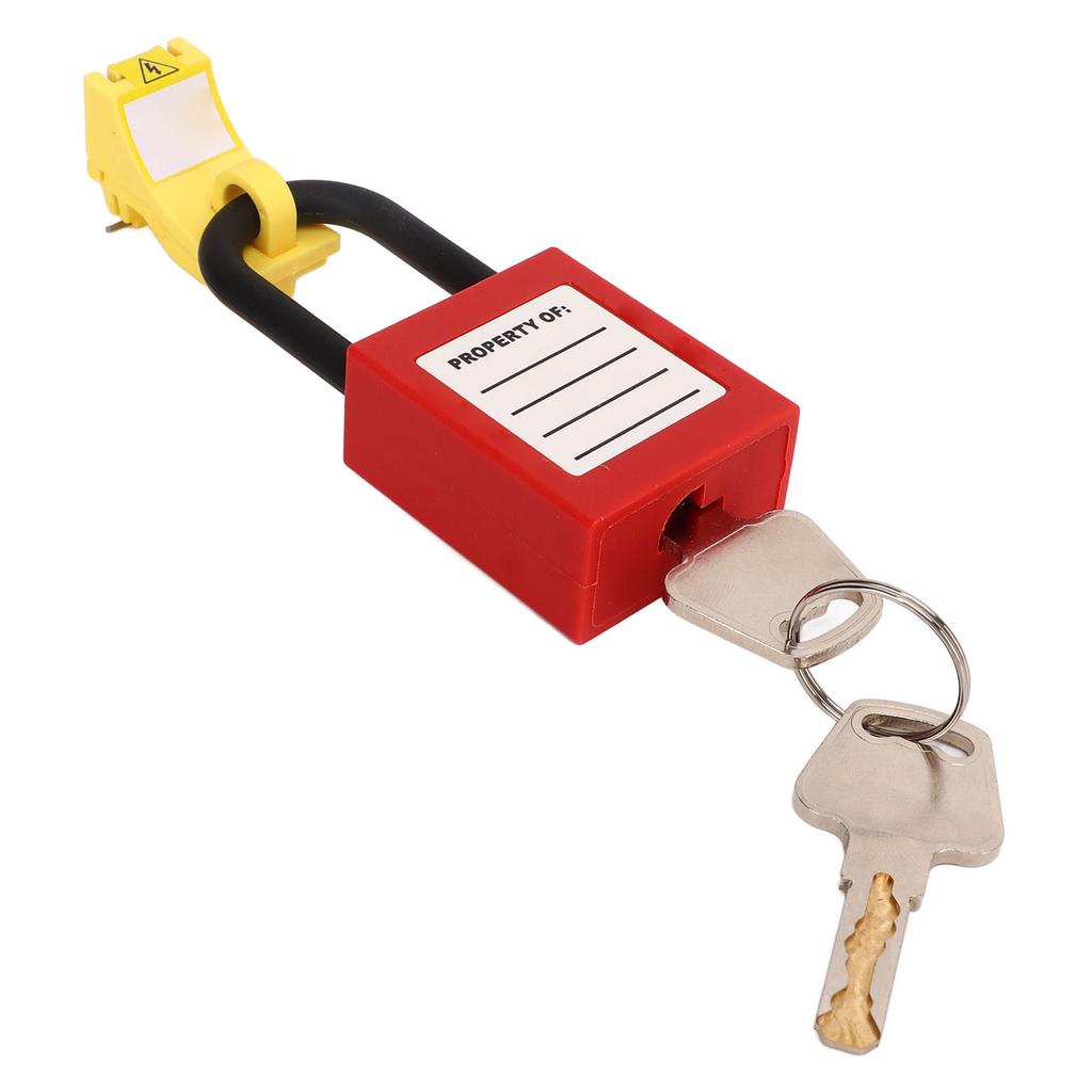 Pin Fixed Miniature Circuit Breaker Lock Keys Set 38mm Nylon Padlock Safety Lockout Device
